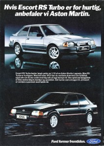 Selvtilliden fejlede ikke noget i reklamen for de hurtige Escort'er.