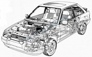 En moderne opbygning med tværstillet frontmotor og forhjulstræk, men ikke fokus på rustbeskyttelsen fra fabrikken.